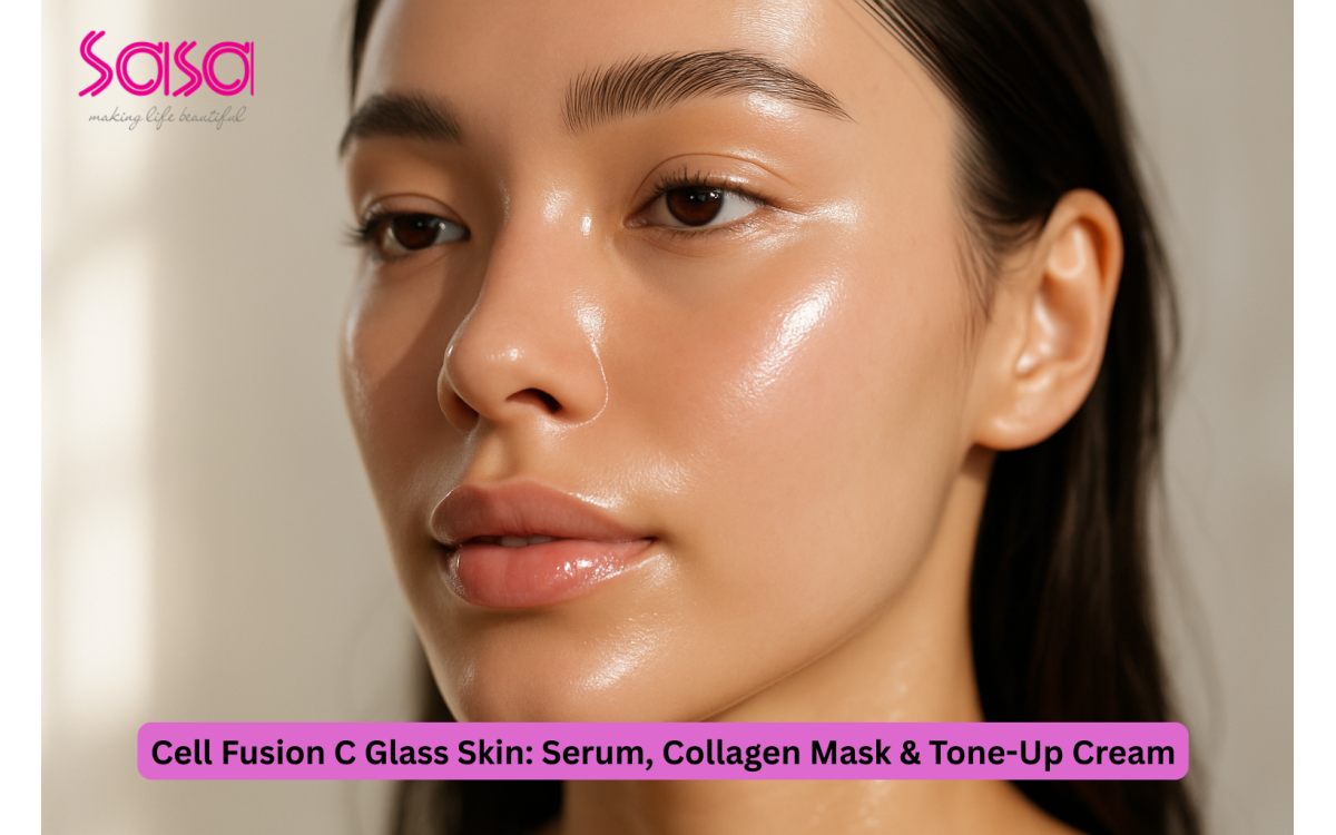 Cell Fusion C Glass Skin: Serum, Collagen Mask & Tone-Up Cream