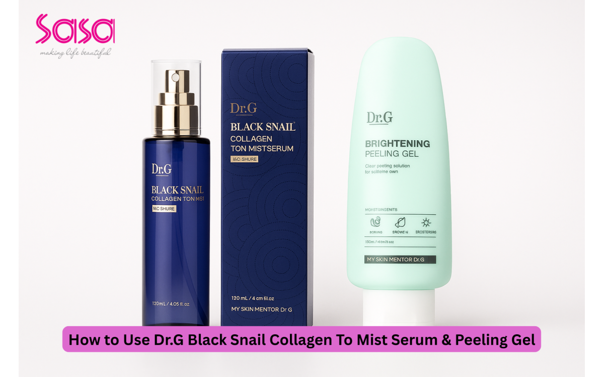 How to Use Dr.G Peeling Gel & Black Snail Collagen To Mist Serum