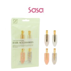CREASELESS HAIR CLIPS 4PC (CORAL)