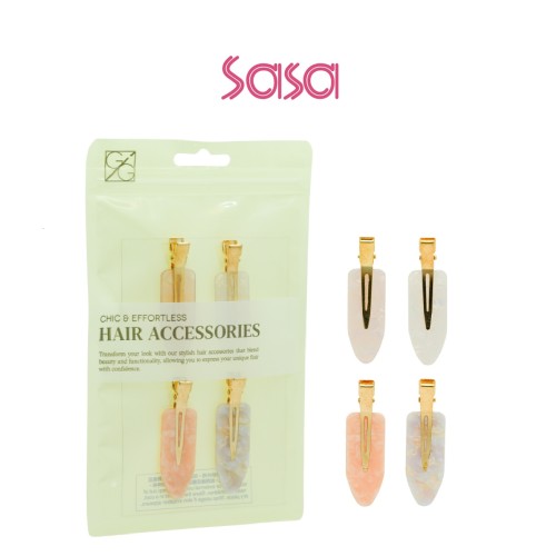 CREASELESS HAIR CLIPS 4PC (CORAL)