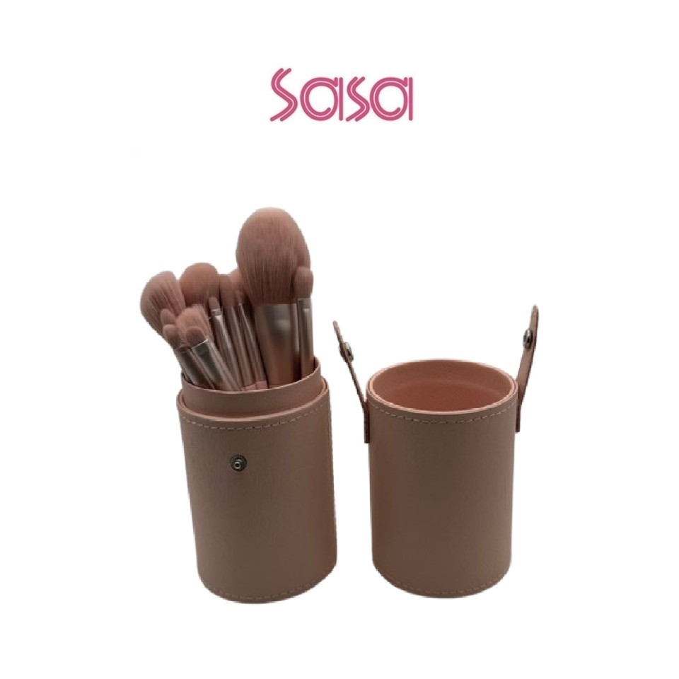 MAKEUP BRUSH SET W/ CYLINDER CASE (12PCS)