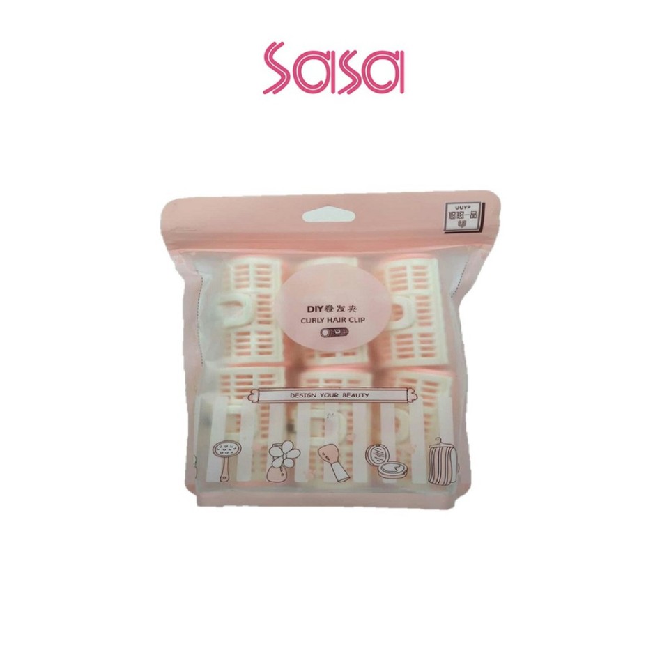 DOUBLE LAYER SPRING CLIPS HAIR ROLLERS 6PCS (PINK)