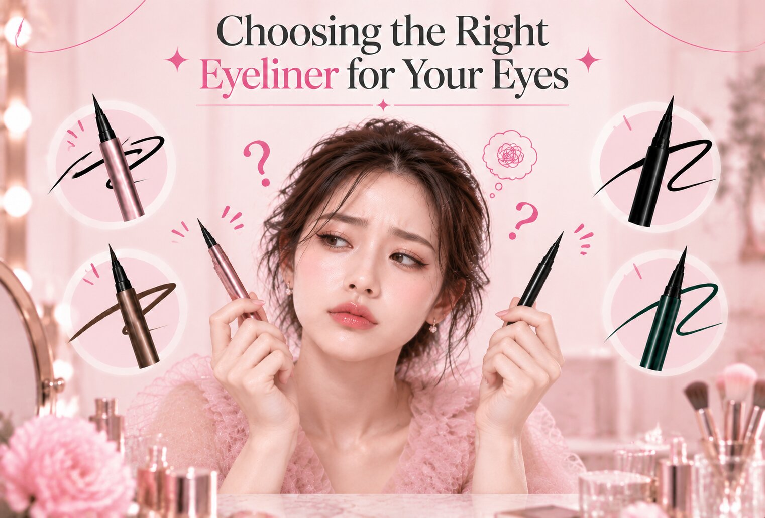 Guide to choosing liquid eyeliner based on eye shape and eyeliner style