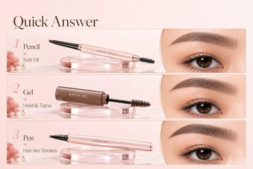 Eyebrow Pencil vs Brow Gel and Tinted Gel