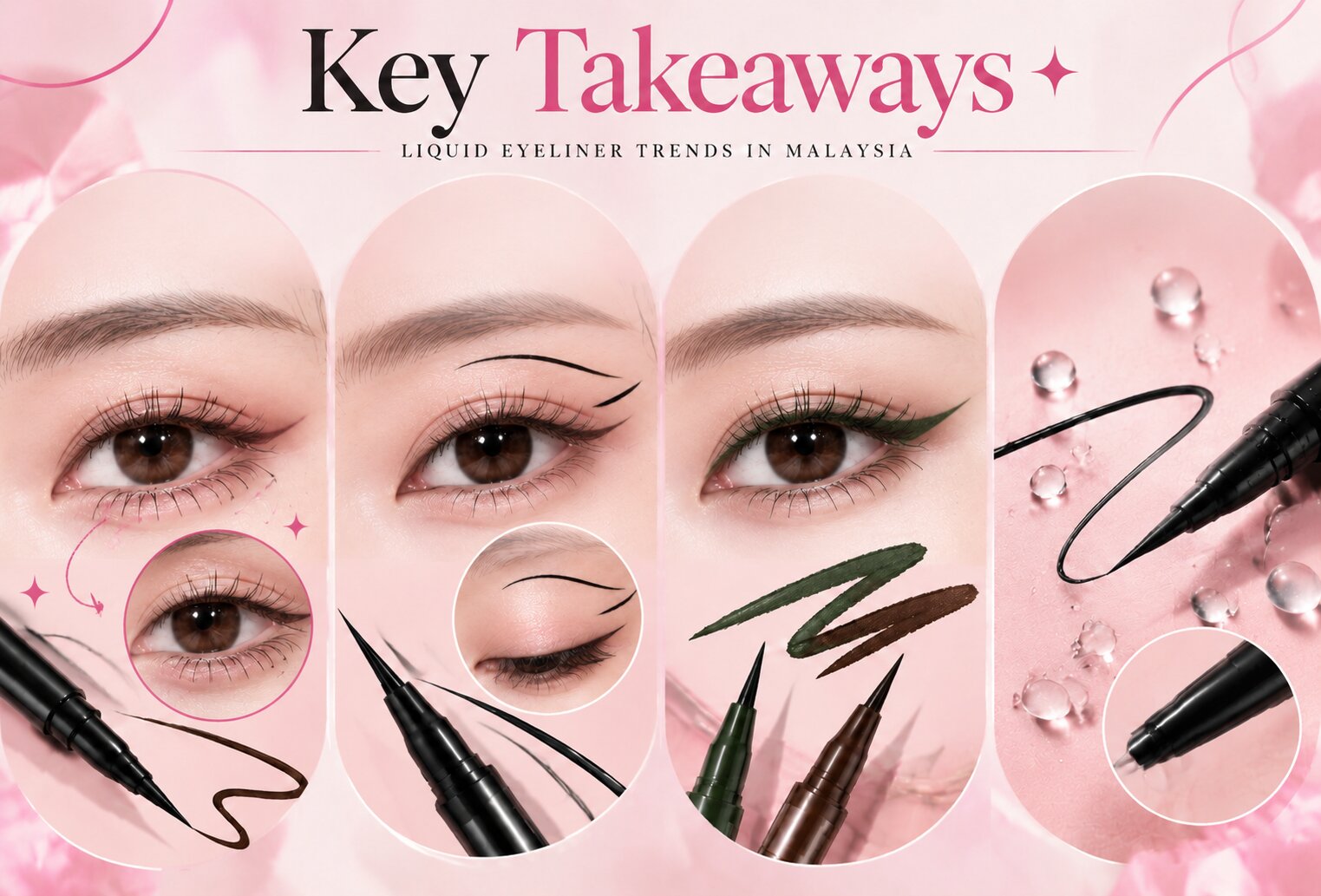Key takeaways for liquid eyeliner trends and popular eyeliner looks in Malaysia